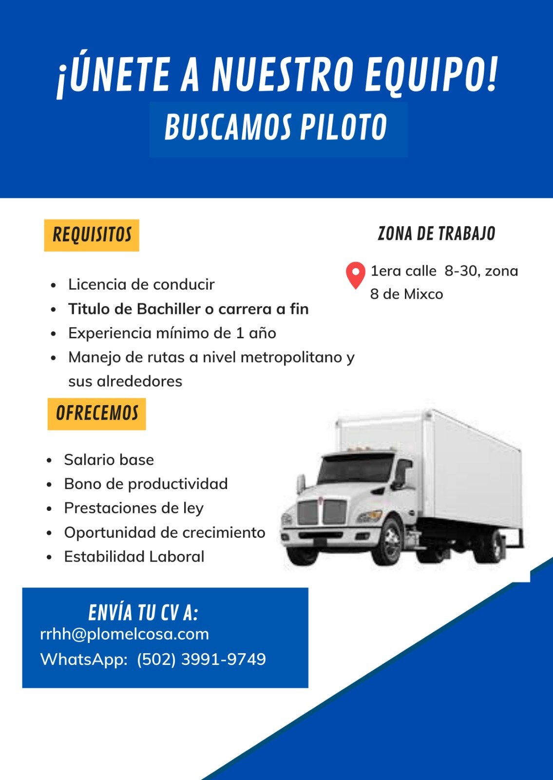 Oferta laboral vigente